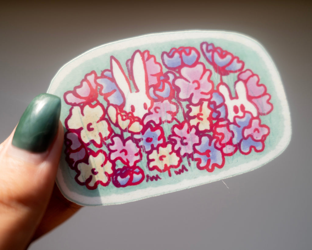 Hiding Bunnies Sticker | Waterproof Vinyl Sticker