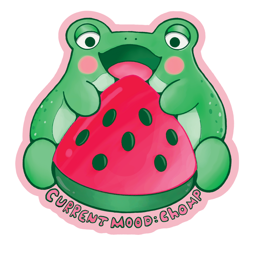 Chomping Frog Sticker | Waterproof Vinyl Sticker
