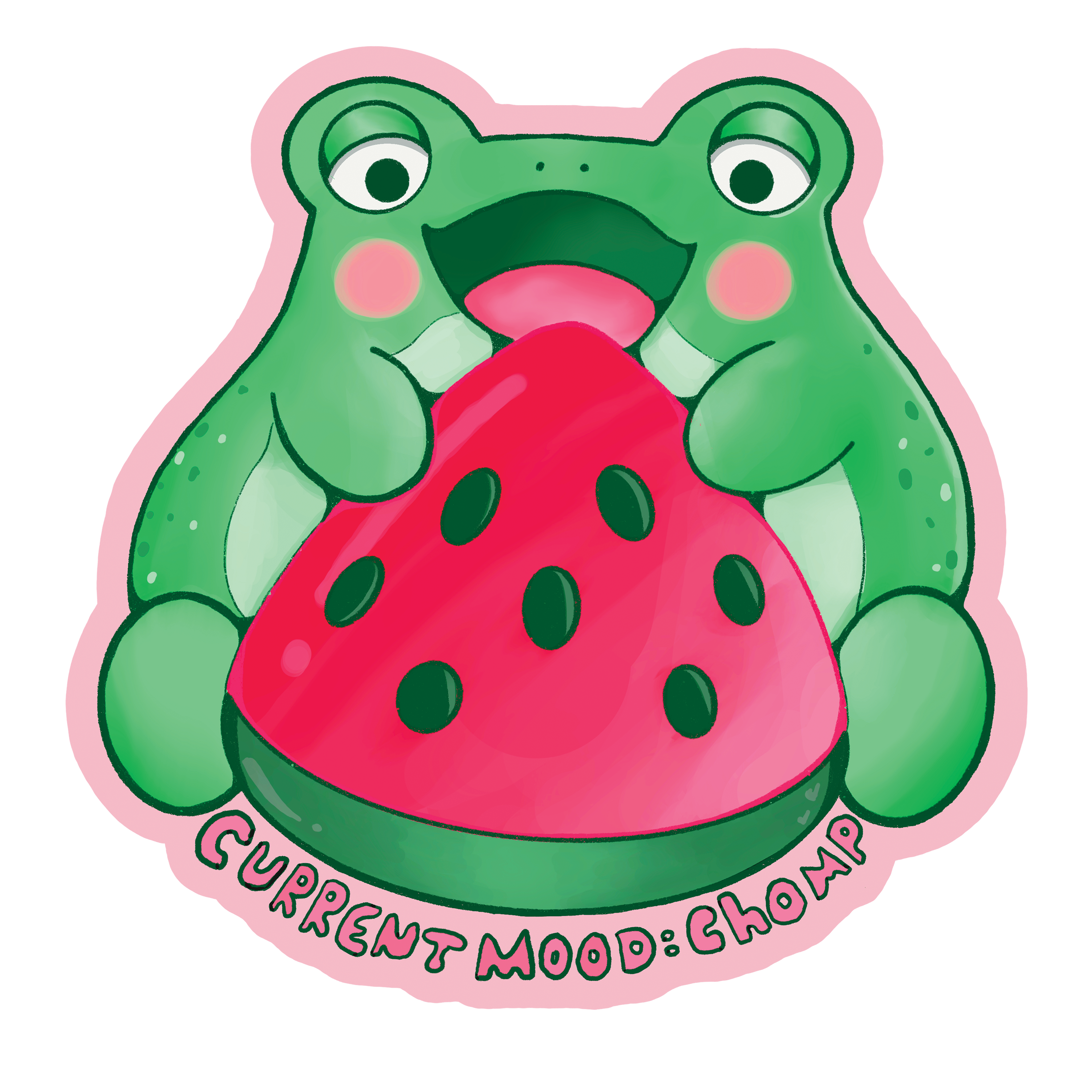 Chomping Frog Sticker | Waterproof Vinyl Sticker
