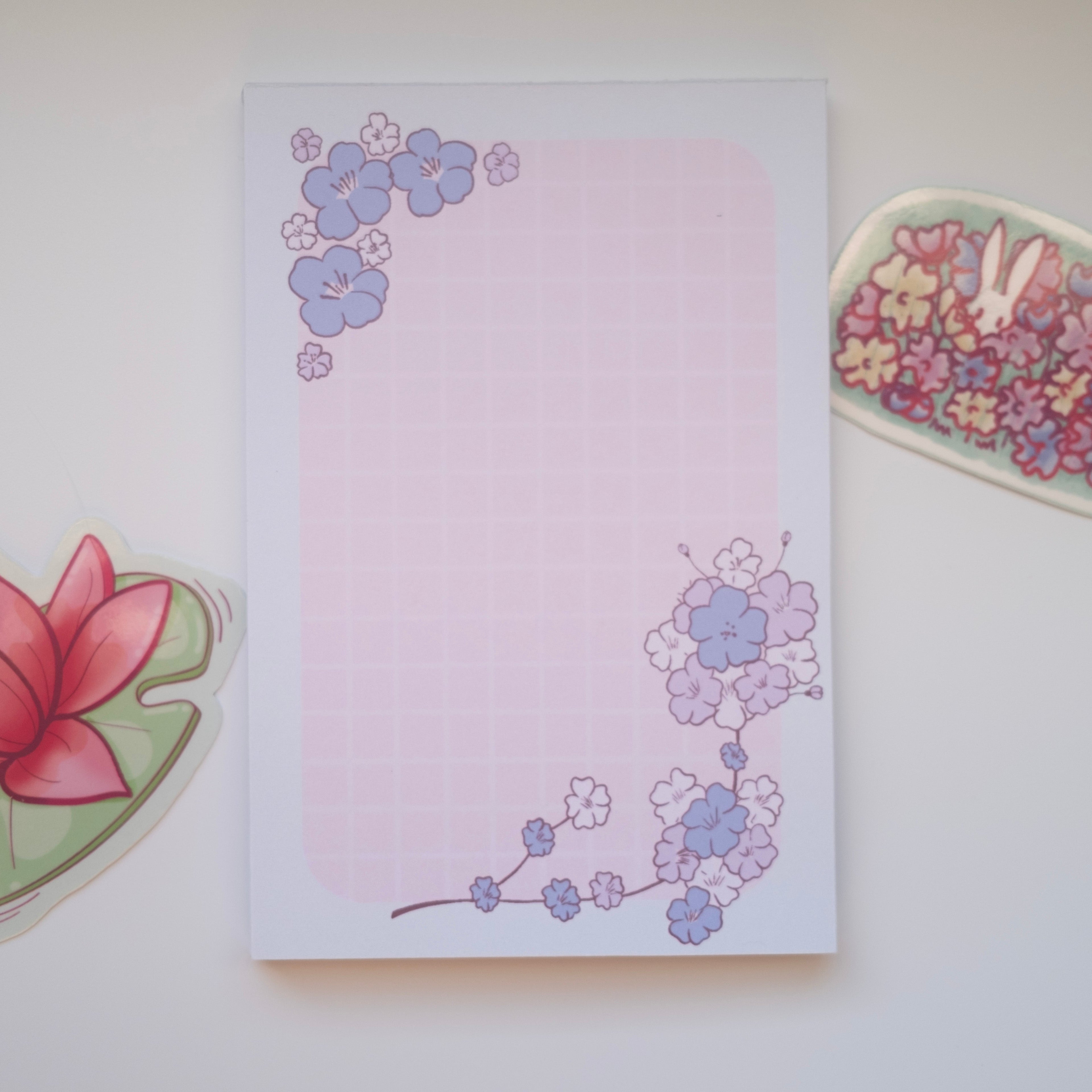 Cherry Blossom Memo Pad | Blue