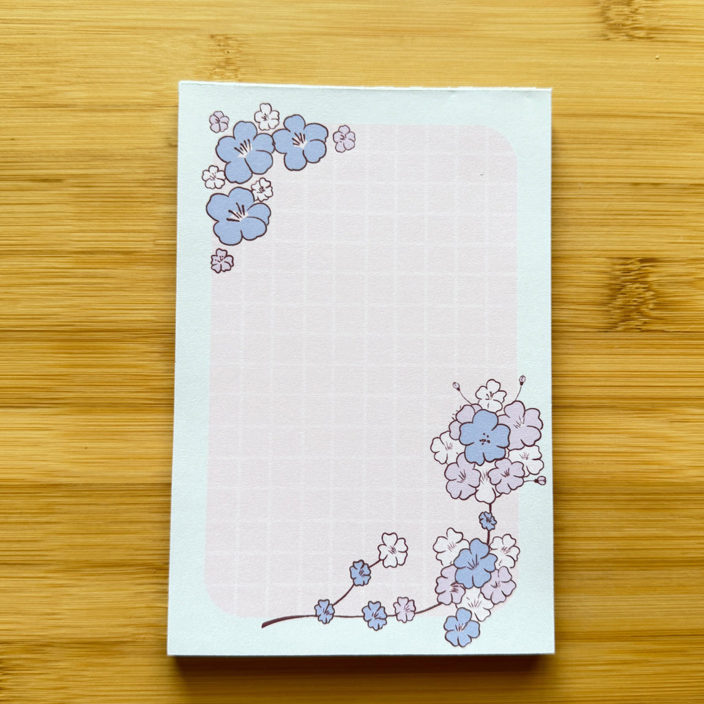 Cherry Blossom Memo Pad | Blue