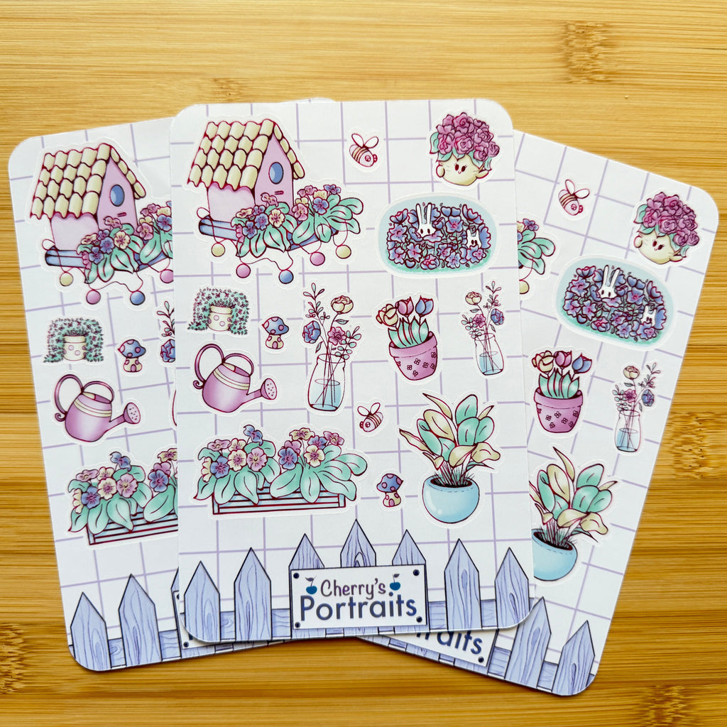 Garden Sticker Sheet | Waterproof Vinyl Stickers
