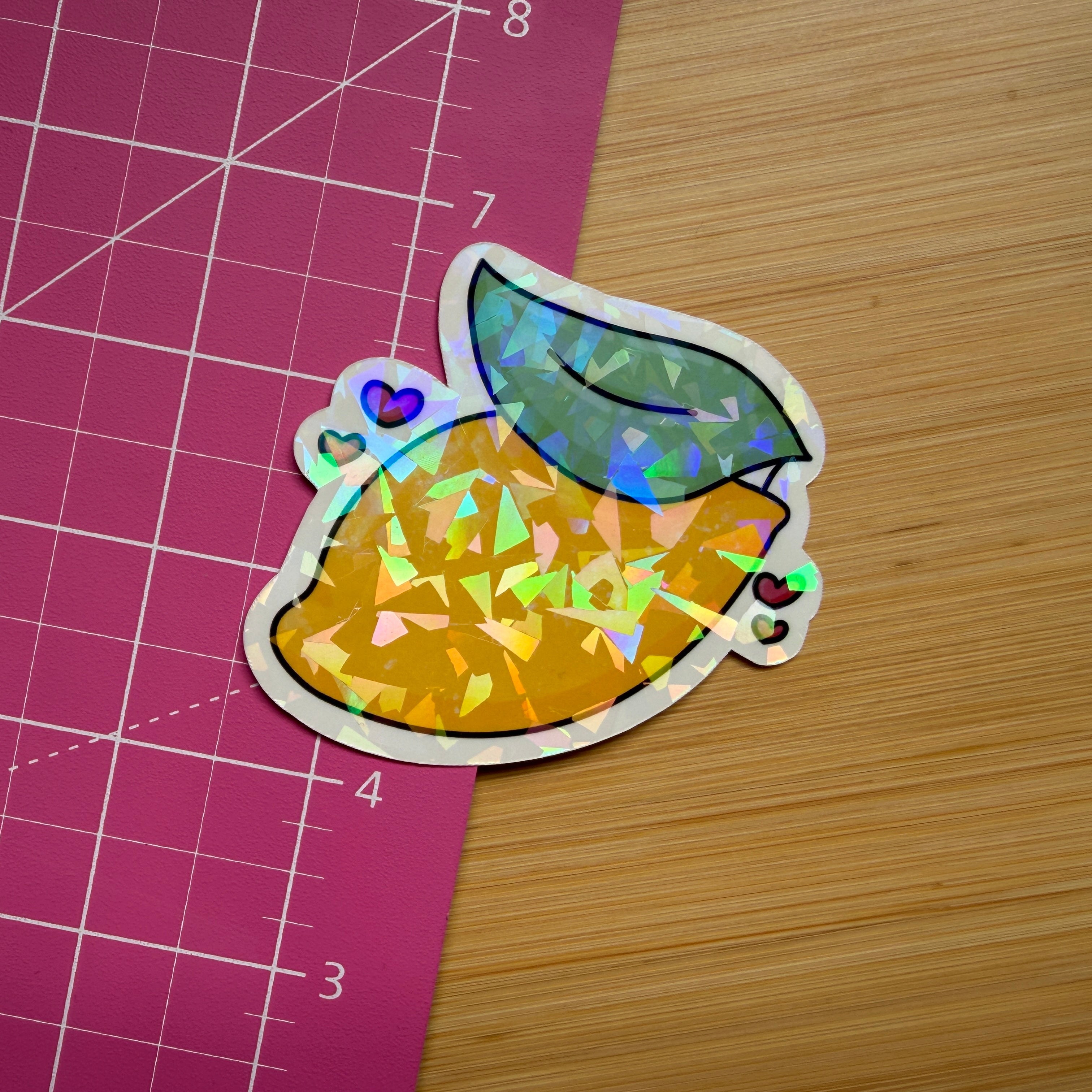 Holographic Lemon Sticker | Waterproof Sticker