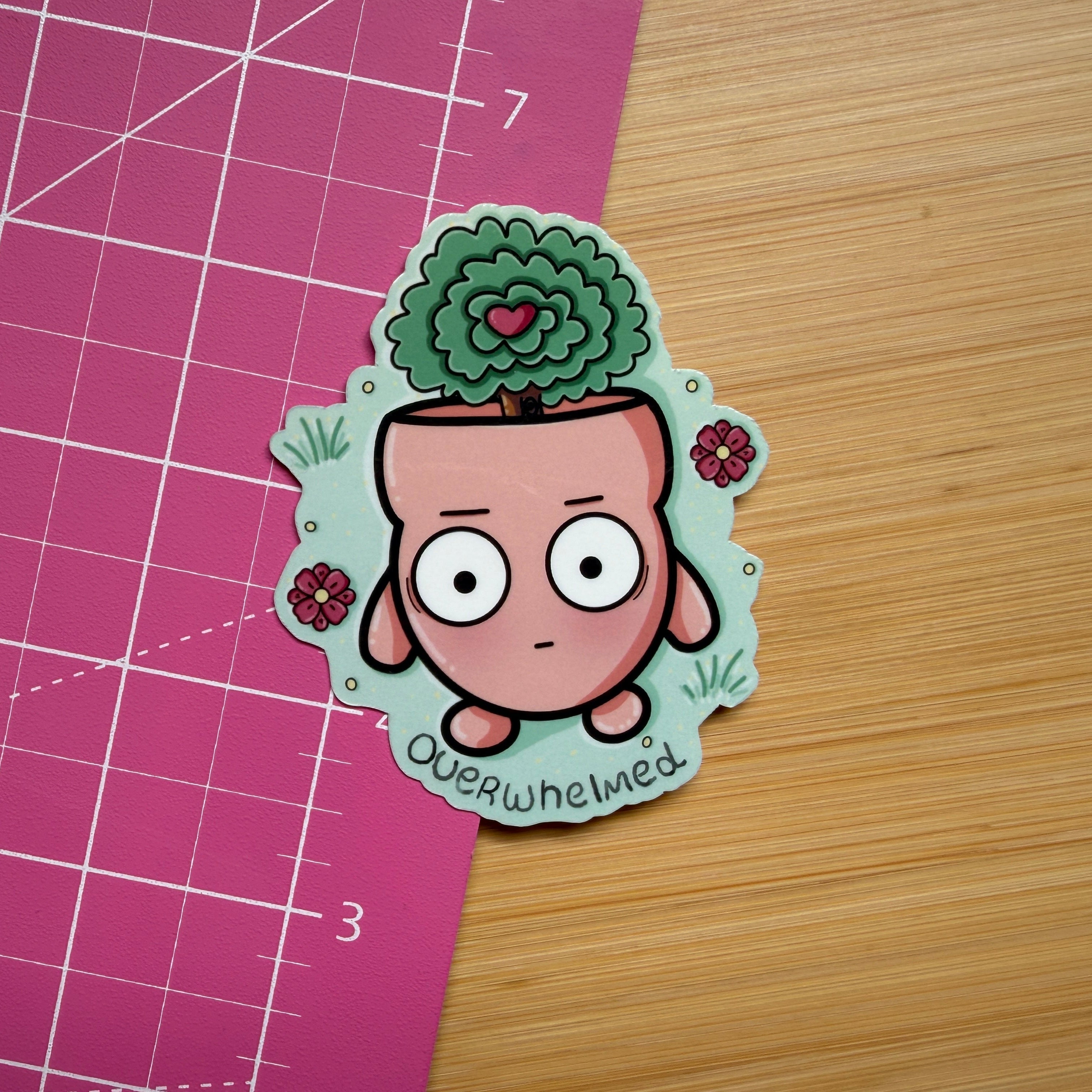 Overwhelmed Sticker | Waterproof Sticker