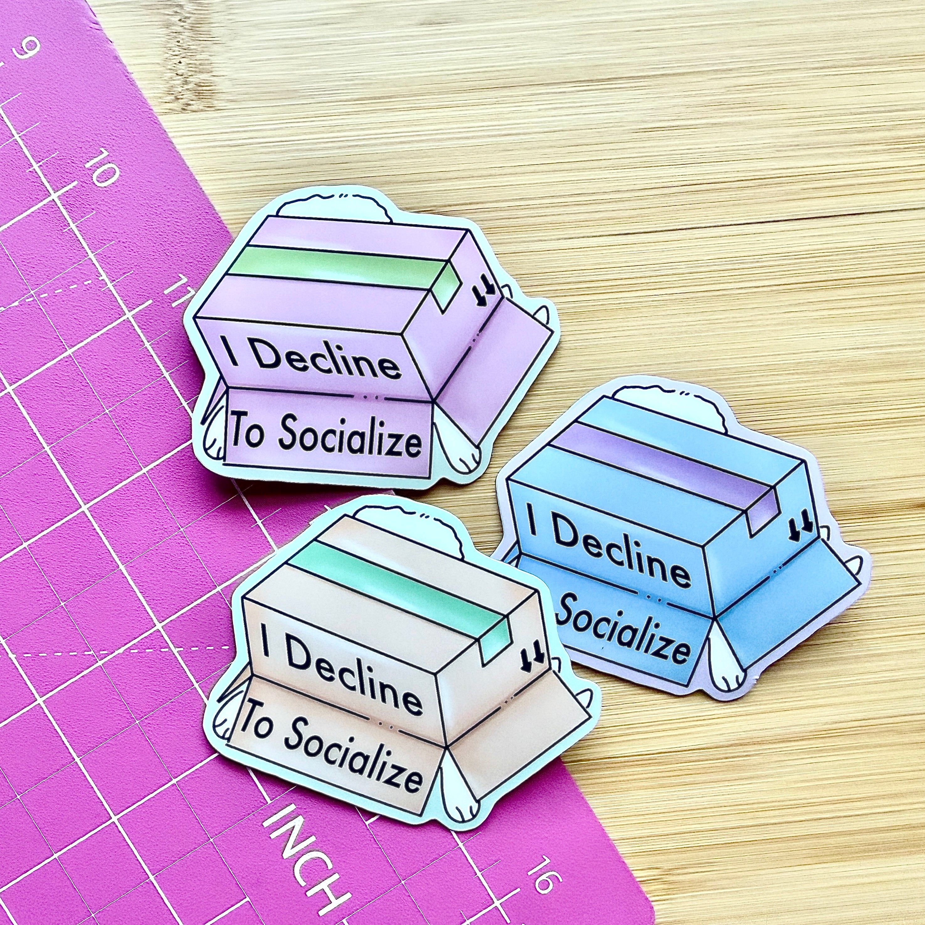 I Decline to Socialize  Sticker | Waterproof Matte Sticker