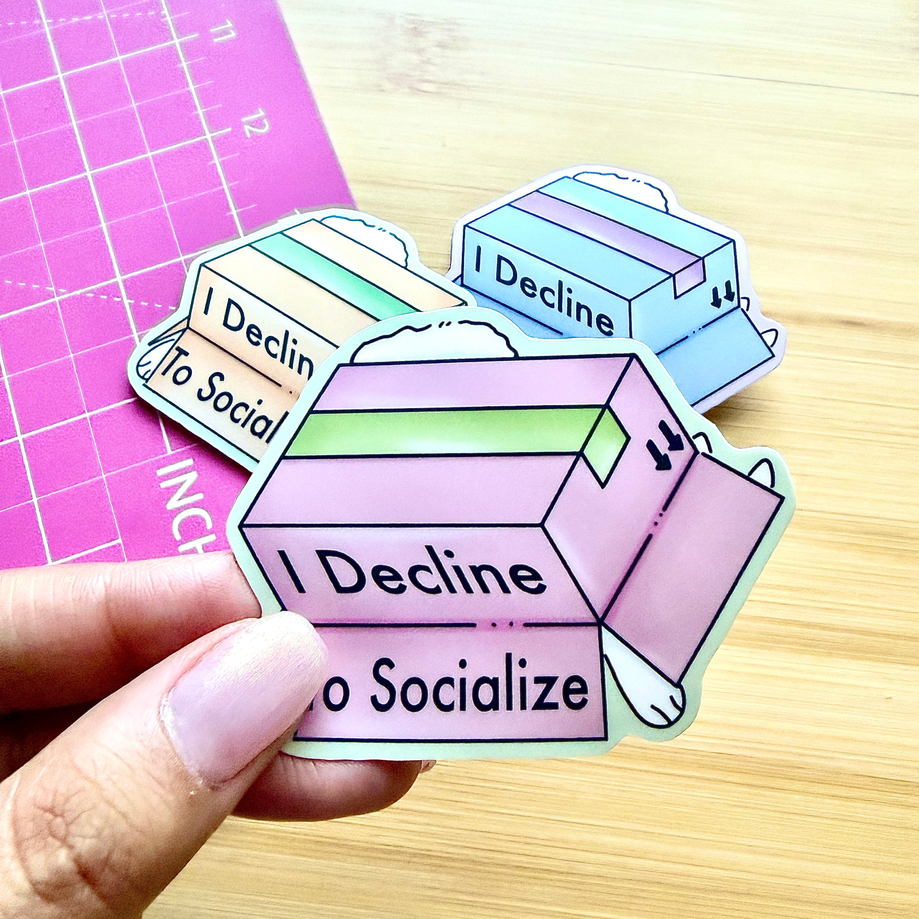 I Decline to Socialize  Sticker | Waterproof Matte Sticker