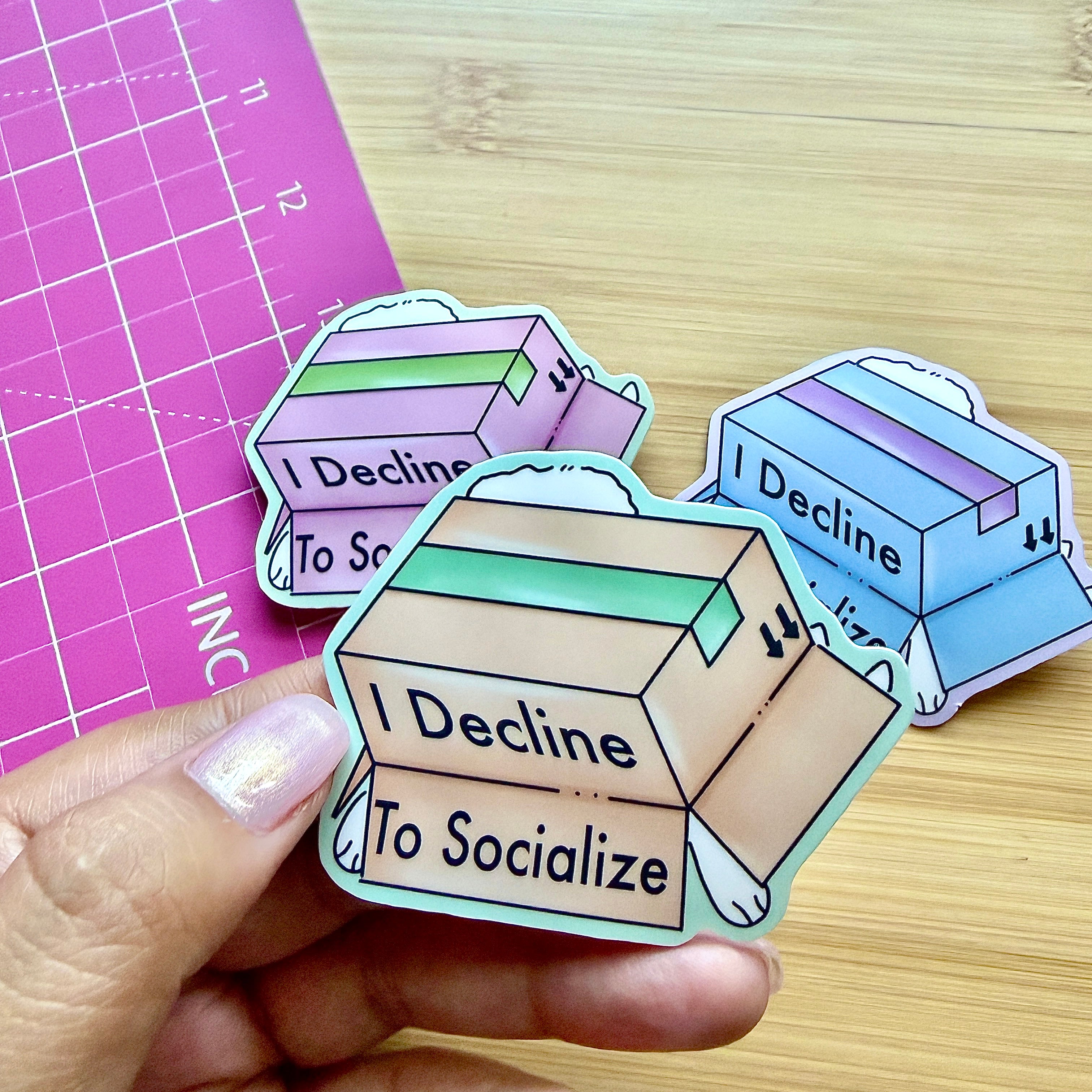 I Decline to Socialize  Sticker | Waterproof Matte Sticker