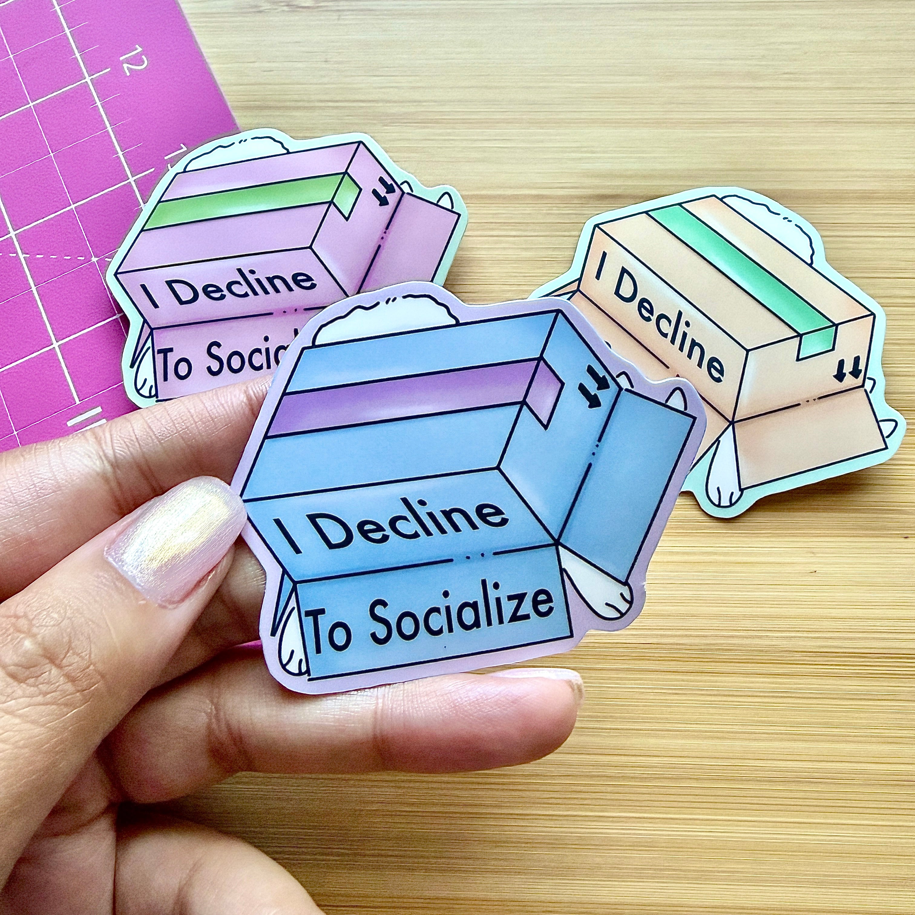 I Decline to Socialize  Sticker | Waterproof Matte Sticker