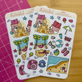 Day At The Beach Sticker Sheet | Waterproof Matte Stickers