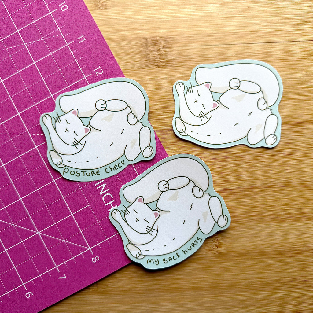 Posture Check | Relatable Stickers | Funny, Journal, 3in Stickers
