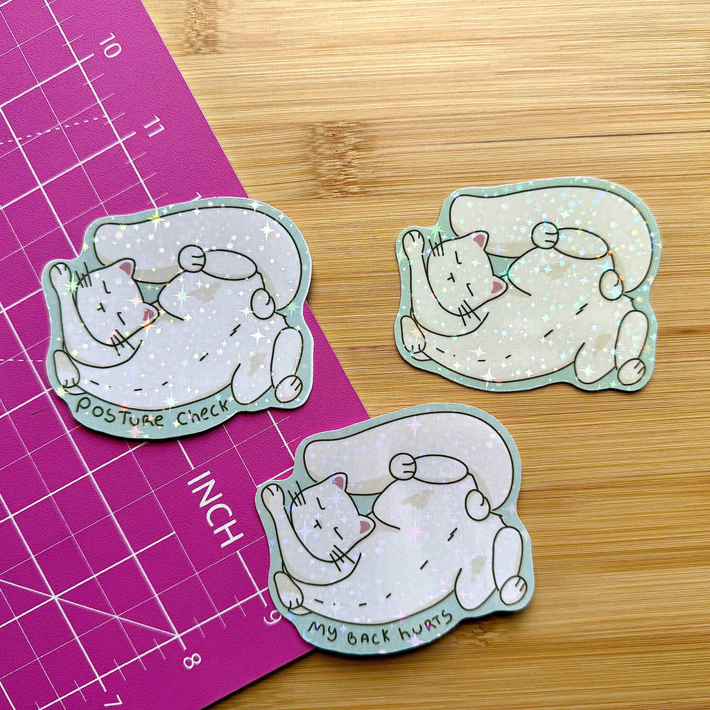 Posture Check | Relatable Stickers | Funny, Journal, 3in Stickers