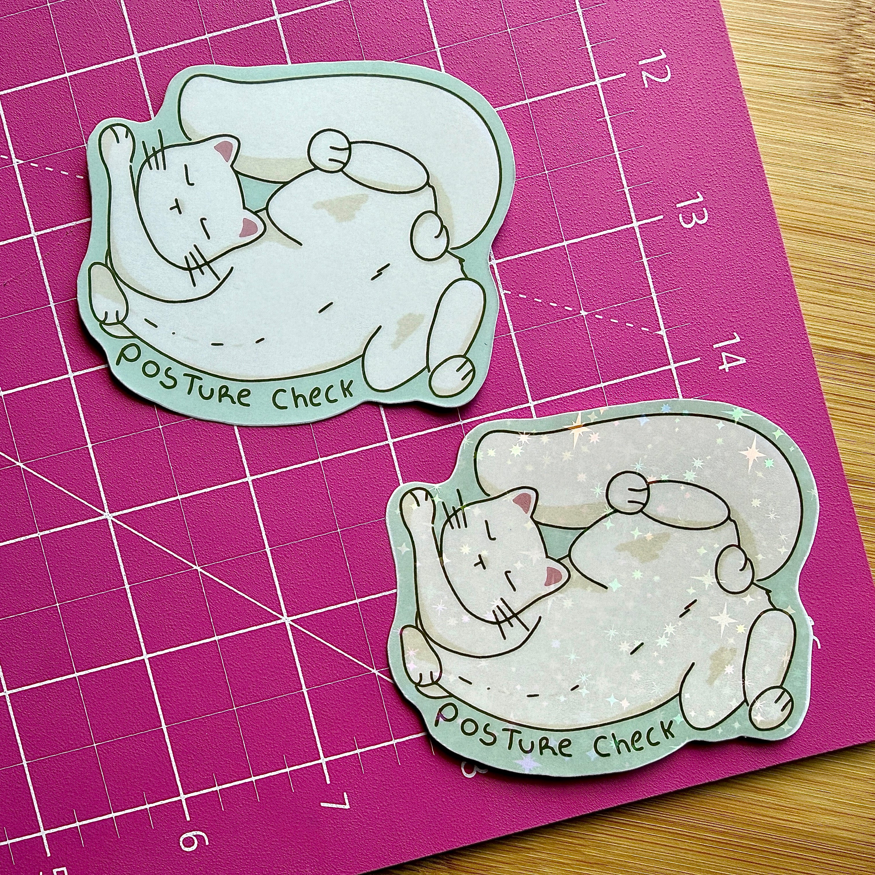 Posture Check | Relatable Stickers | Funny, Journal, 3in Stickers