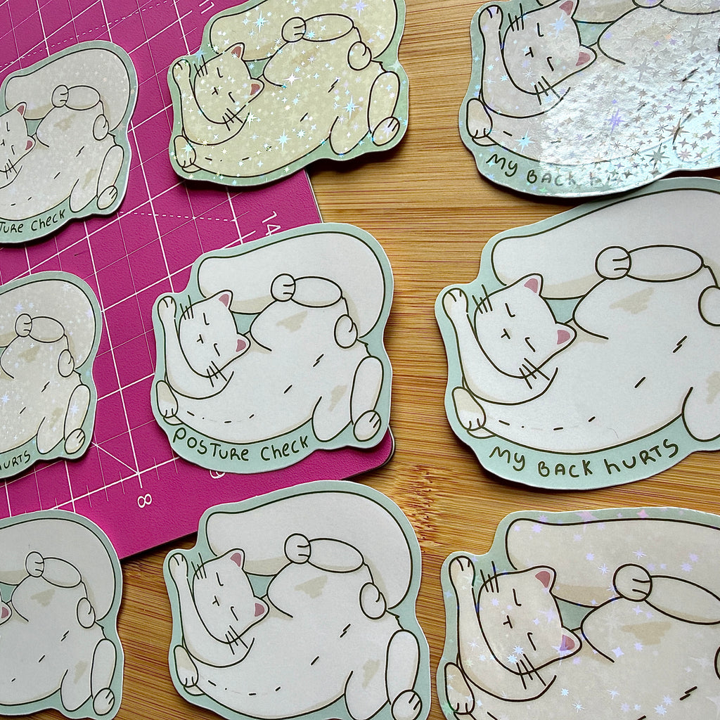 Posture Check | Relatable Stickers | Funny, Journal, 3in Stickers