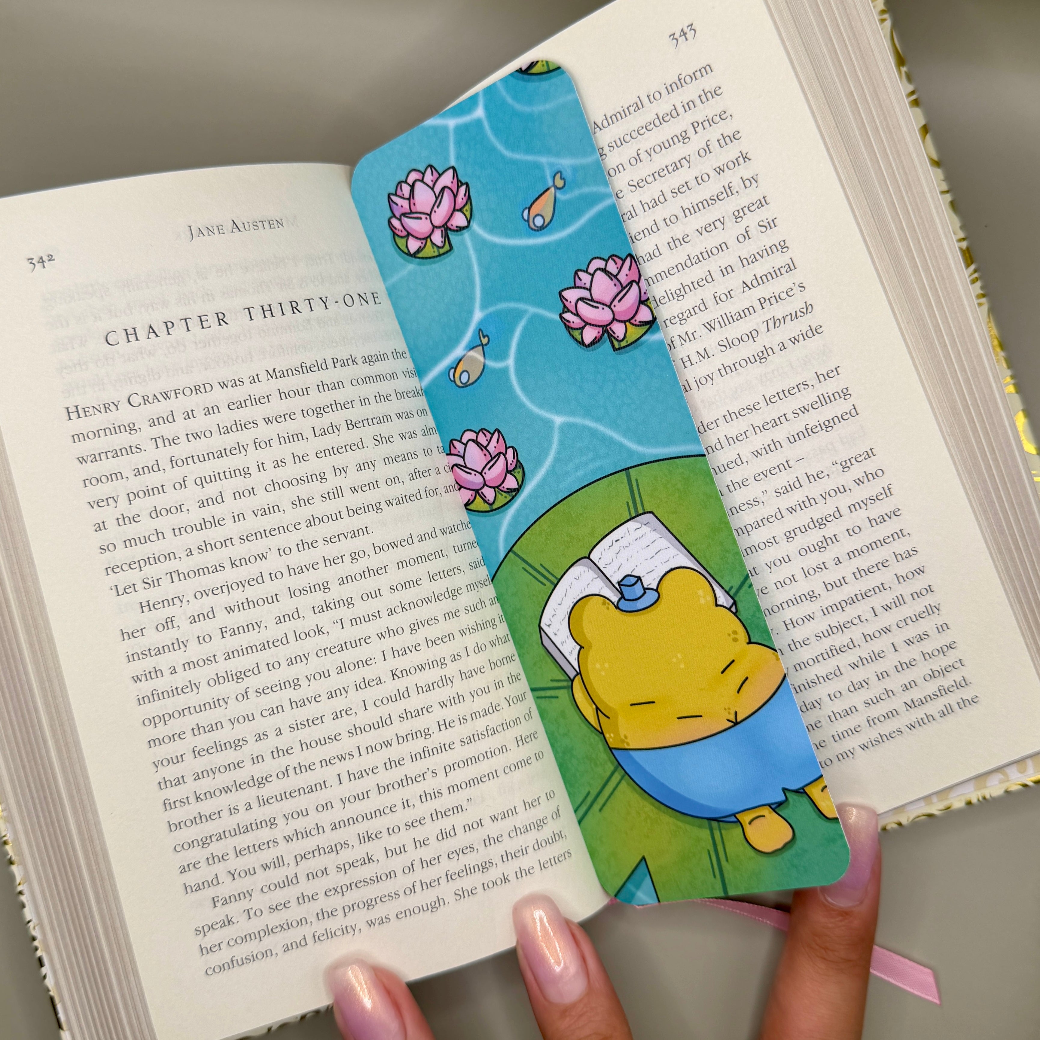 Lotus Frog Bookmark