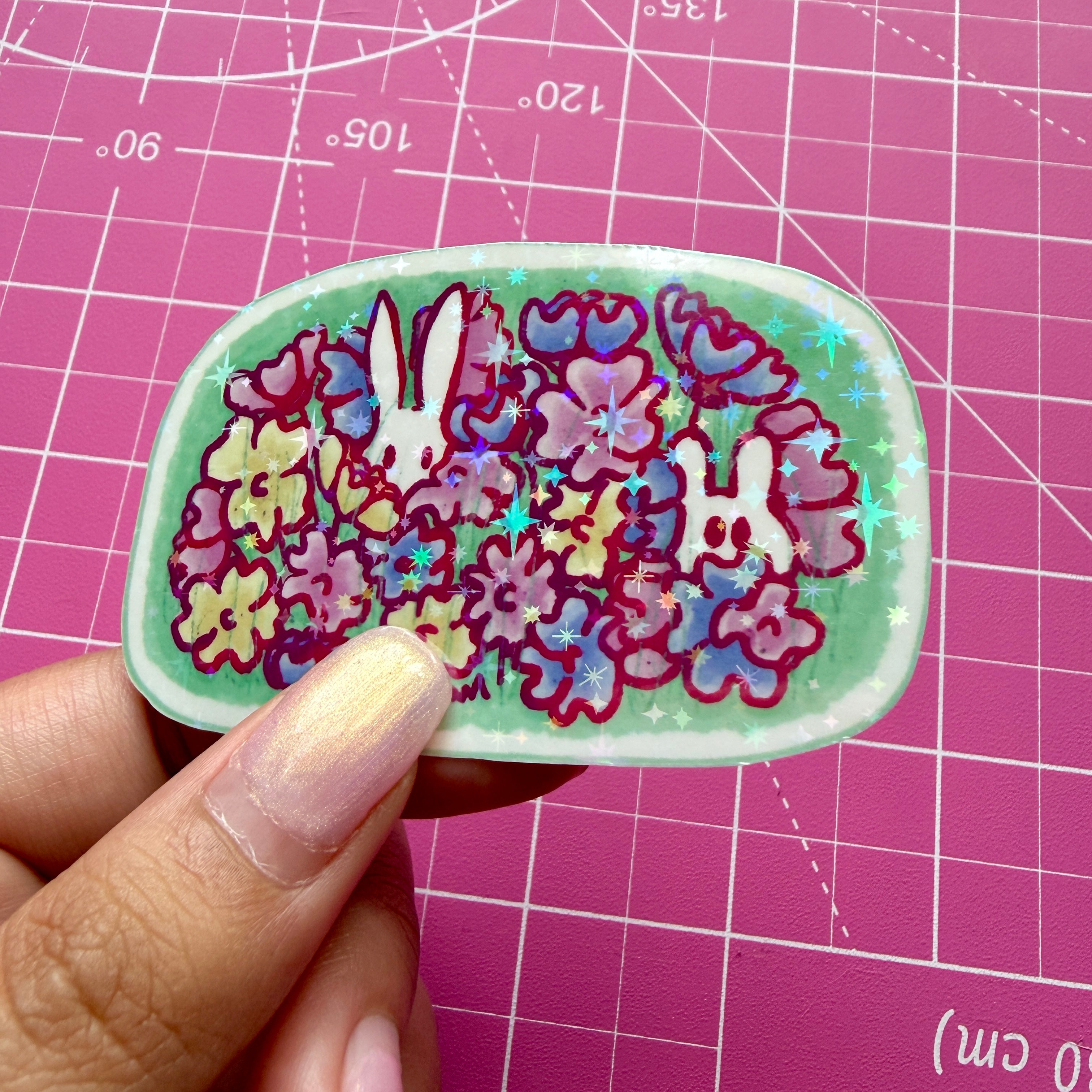Hiding Bunnies Sticker | Waterproof Vinyl Sticker