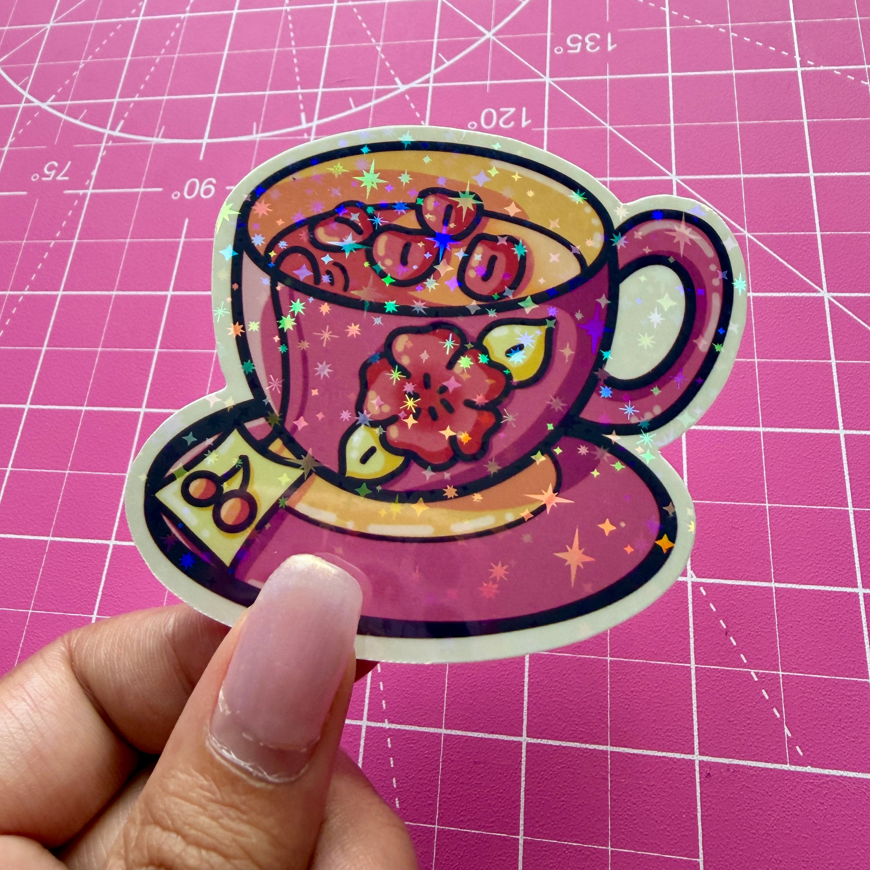 Cherry Tea Sticker | Waterproof Sticker