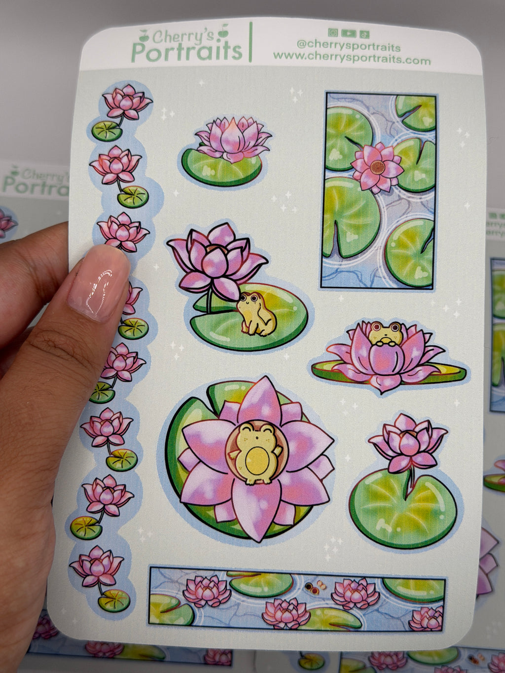 Lotus Frog | Waterproof Matte Sticker Sheet