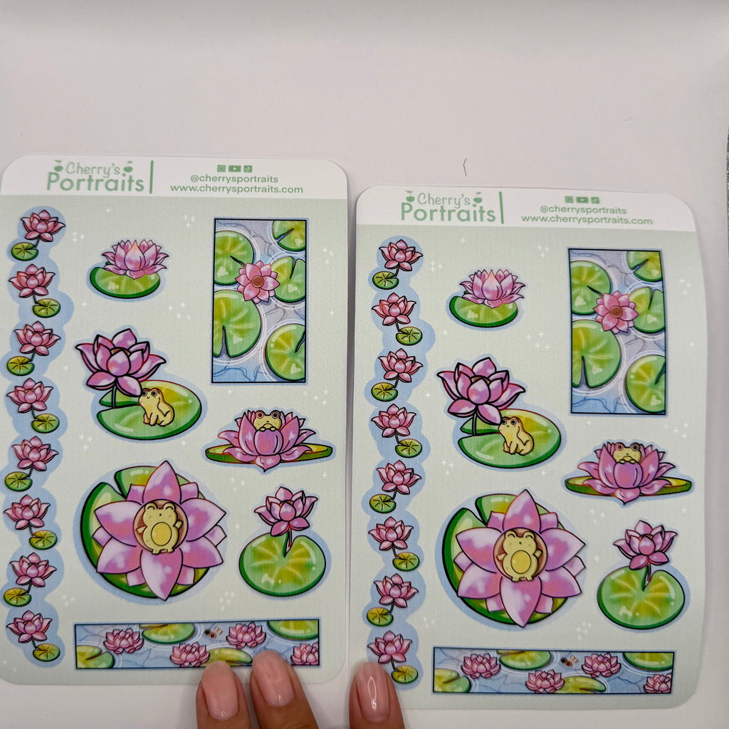Lotus Frog | Waterproof Matte Sticker Sheet