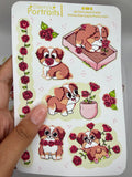 Puppy's Rose | Waterproof Matte Sticker Sheet