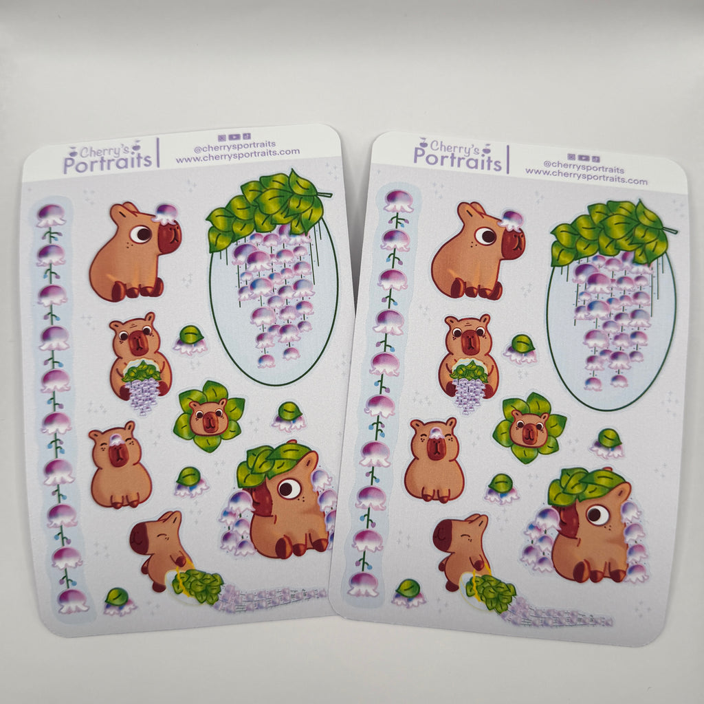 Capy Weeping Begonia | Waterproof Matte Sticker Sheet