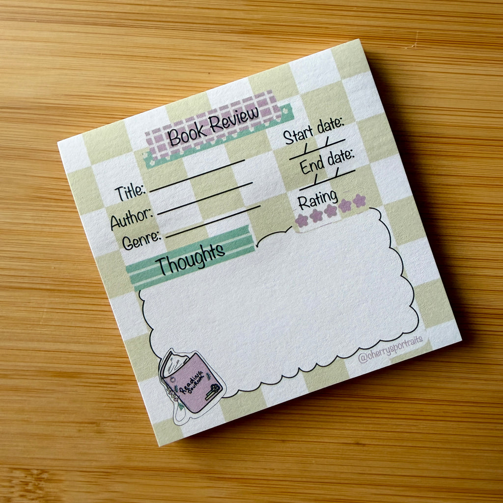 Book Review Sticky Note Pad