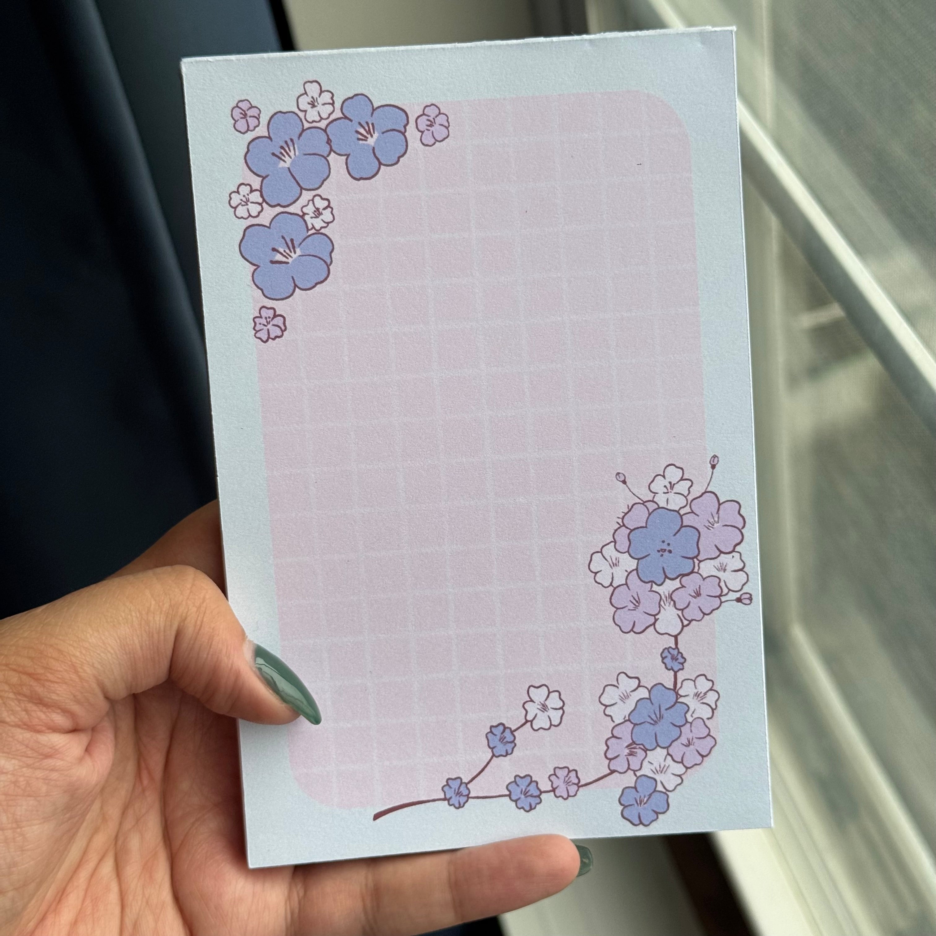 Cherry Blossom Memo Pad | Blue