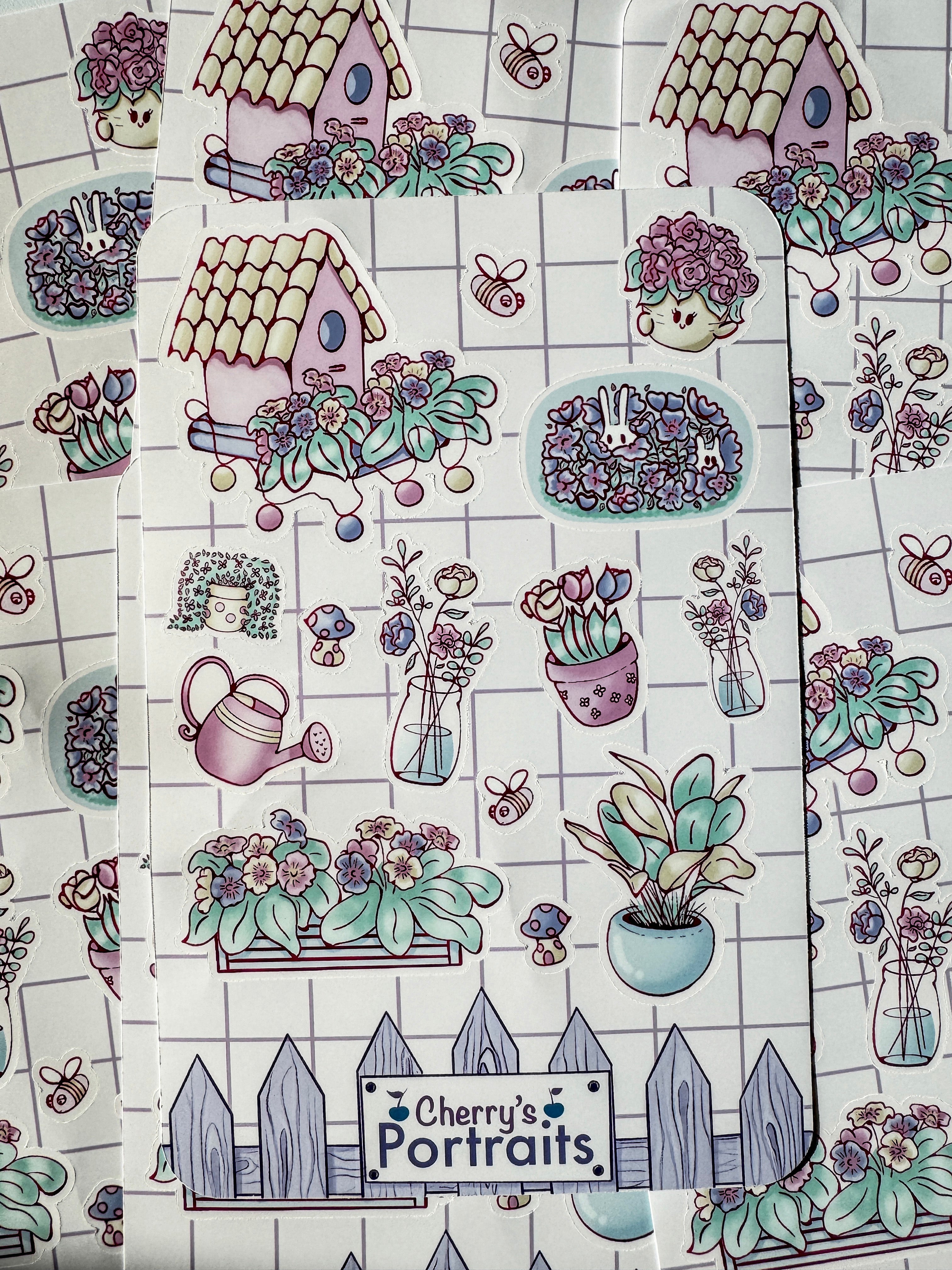 Garden Sticker Sheet | Waterproof Vinyl Stickers