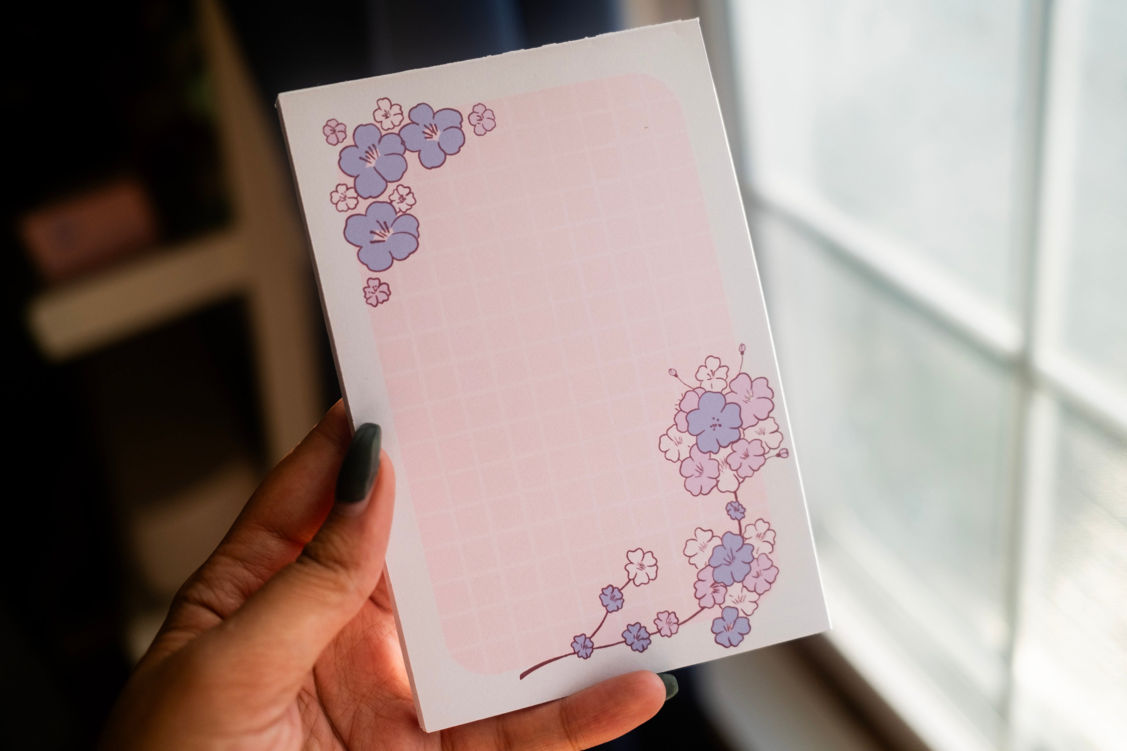 Cherry Blossom Memo Pad | Blue