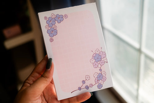 Cherry Blossom Memo Pad | Blue