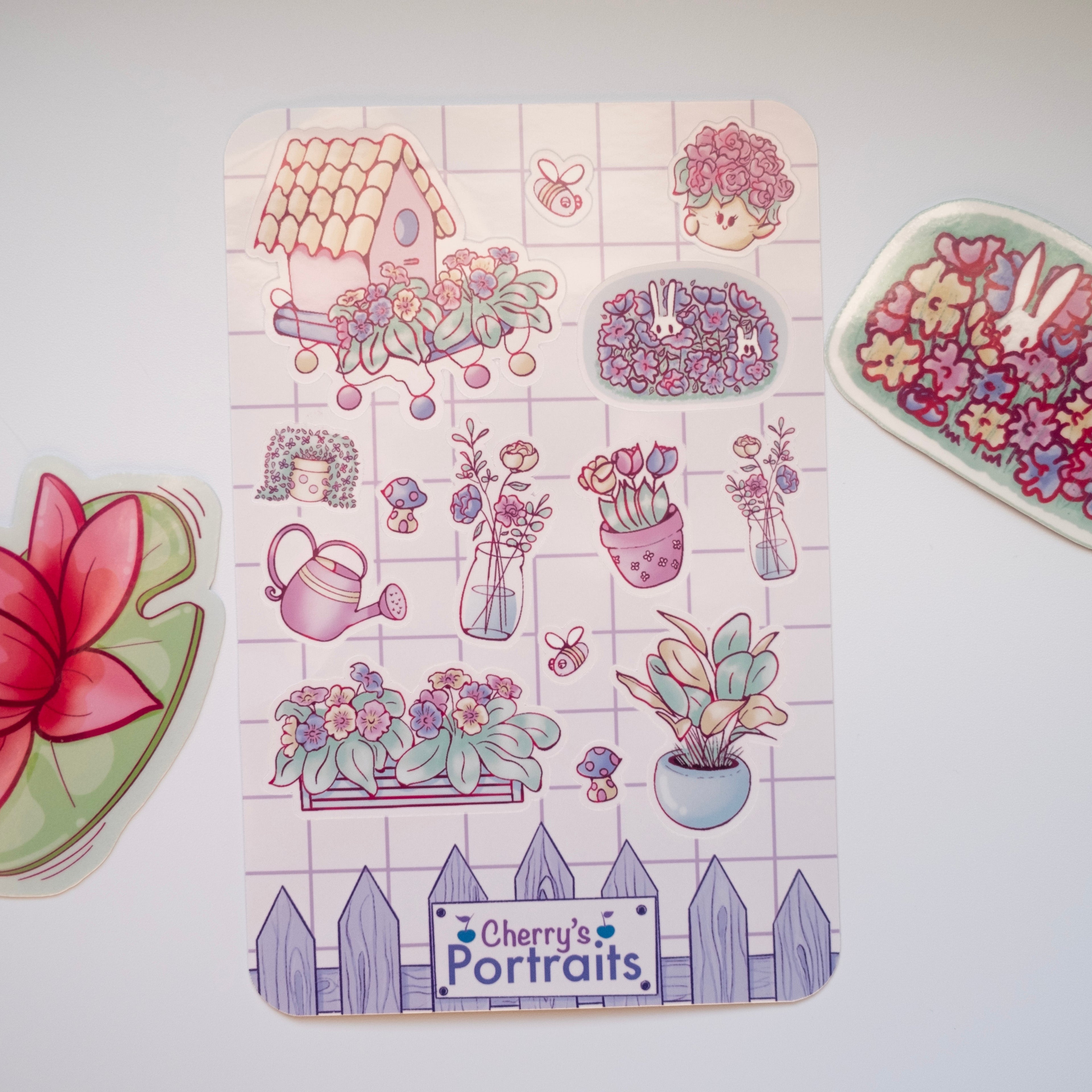 Garden Sticker Sheet | Waterproof Vinyl Stickers