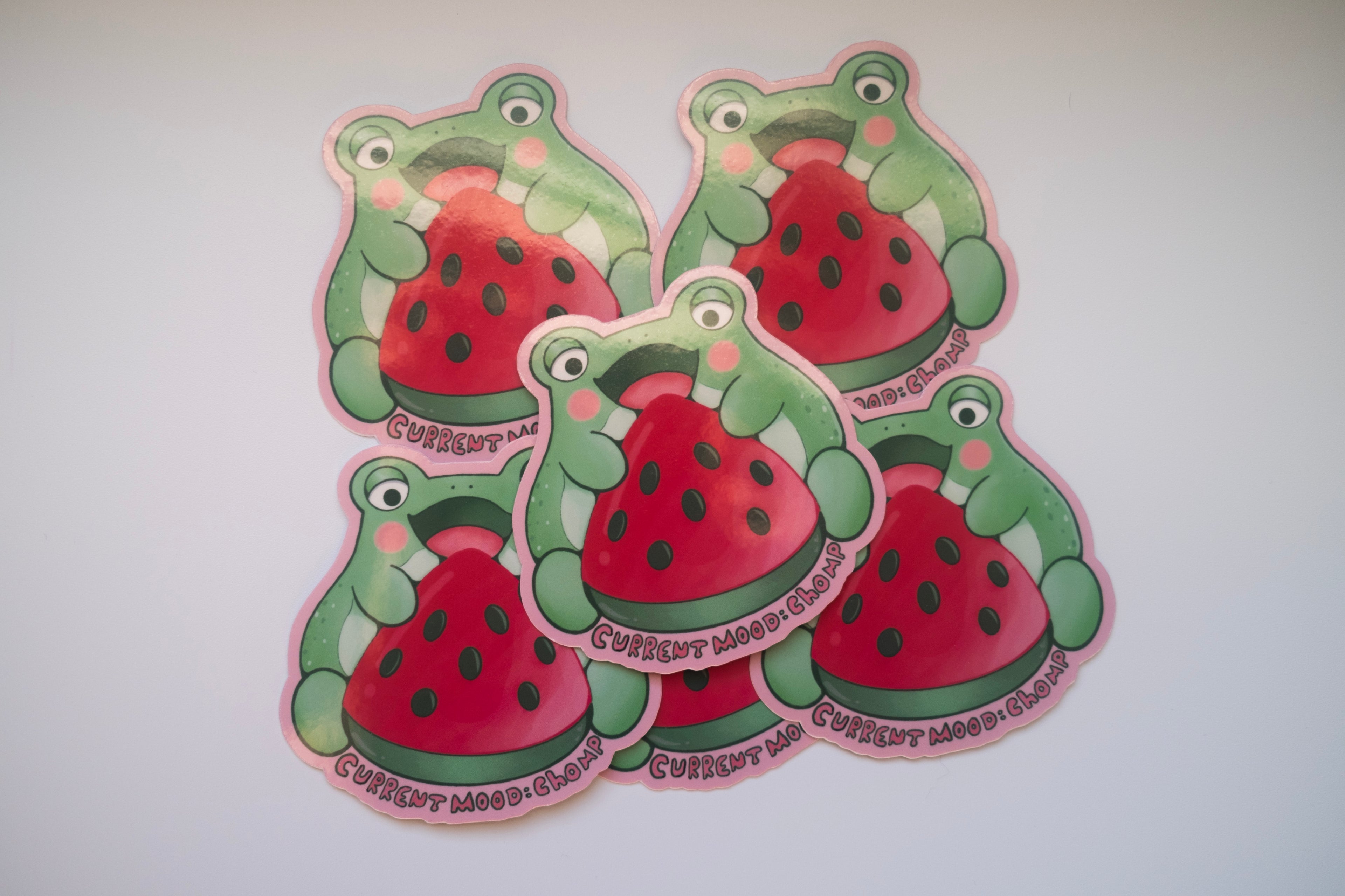 Chomping Frog Sticker | Waterproof Vinyl Sticker